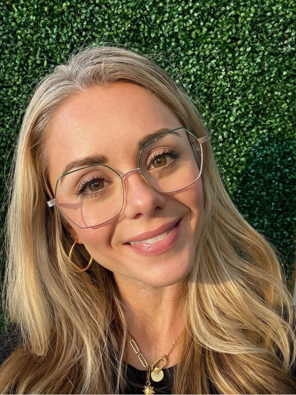 Oversized Square Metal Frame Glasses With Magnetic Sun Clip - Eco Bonaire